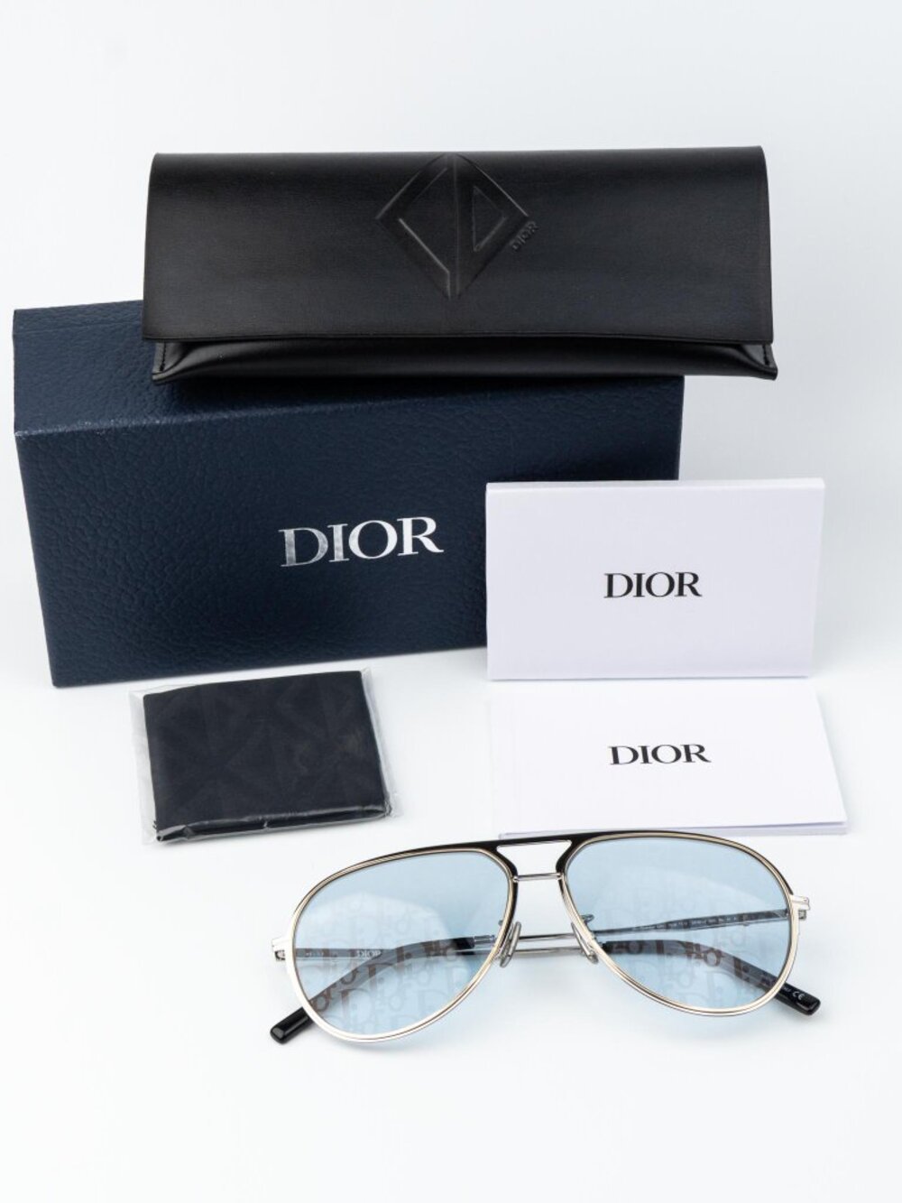 Dior Women Sunglasses Palladium Blue Dior Pattern Pilot DIORESSENTIAL A2U F0I8 - Picture 13 of 13